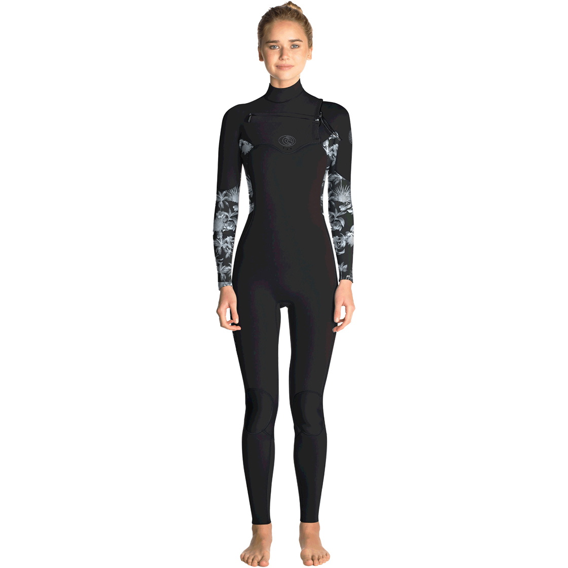 2019 Rip Curl Womens Flashbomb 5/3mm Chest Zip Wetsuit BLACK / GREY WST7GS